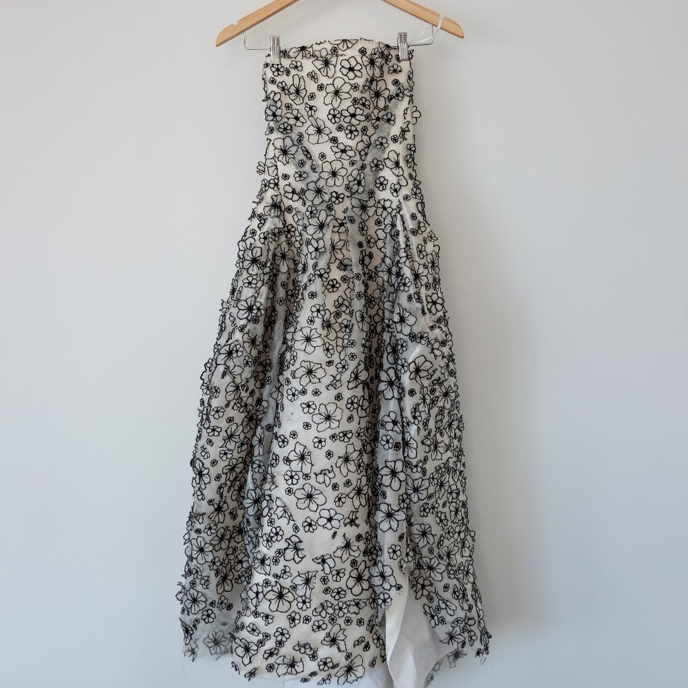 Maticevski Black and White floral gown size xxs
